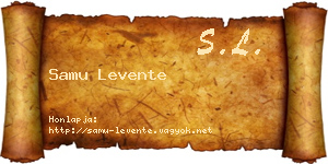 Samu Levente névjegykártya